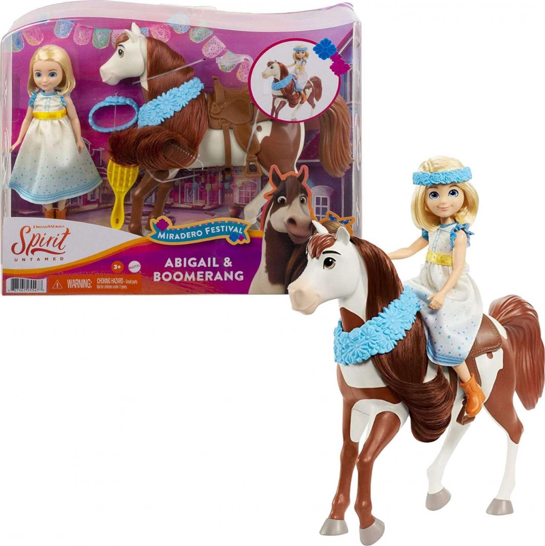 Mattel Spirit Untamed zestaw lalka Abigail i koń Boomerang 1