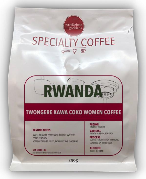 Kawa ziarnista Goriziana Kawa ziarnista Goriziana Specialty Coffee Rwanda Twongere Kawa Coko Women Coffee -250G, Sca Score: 84 1