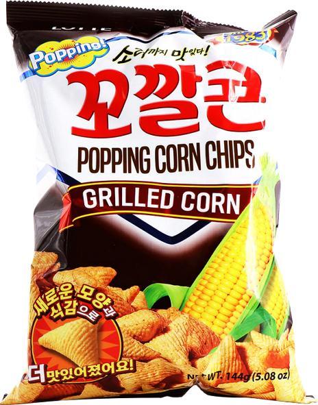 Lotte Chrupki kukurydziane Popping Corn Chips o smaku grillowanej kukurydzy 144g - Lotte 1