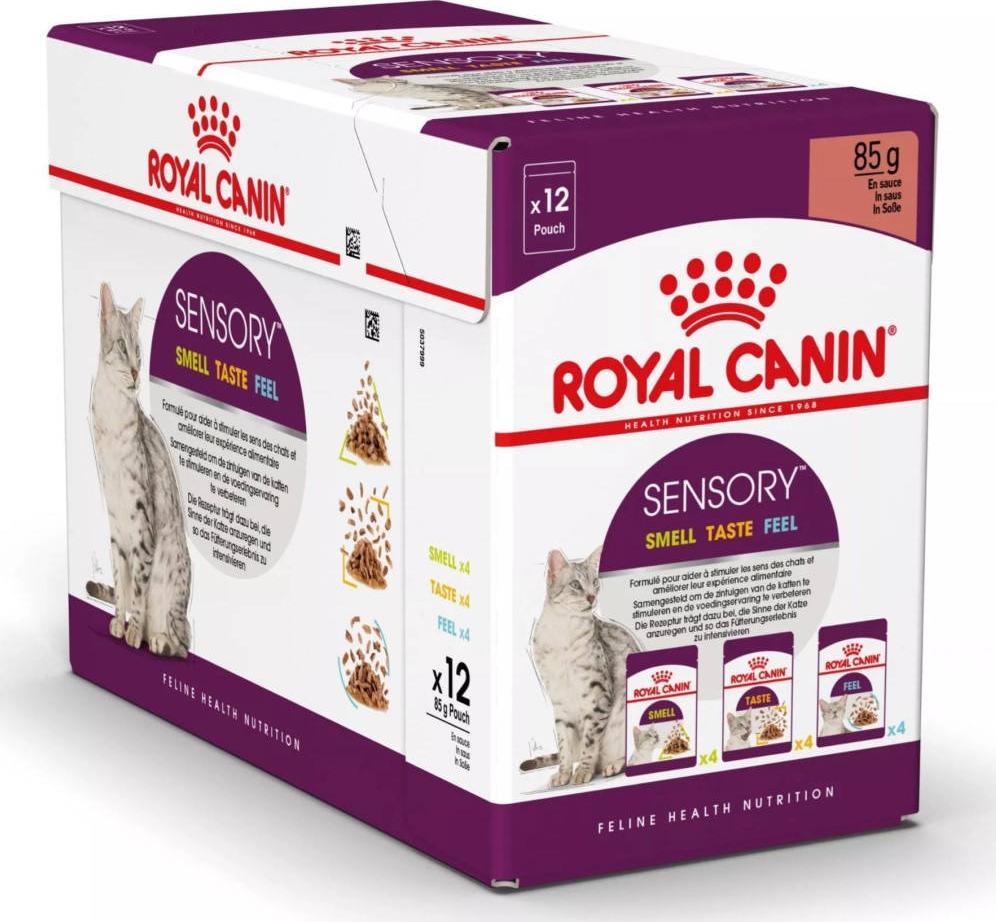 Royal Canin ROYAL CANIN Sensory Mix Smell Taste Feel w Sosie Zestaw 12x85g Mokra Karma Dla Kotów Wybrednych 1