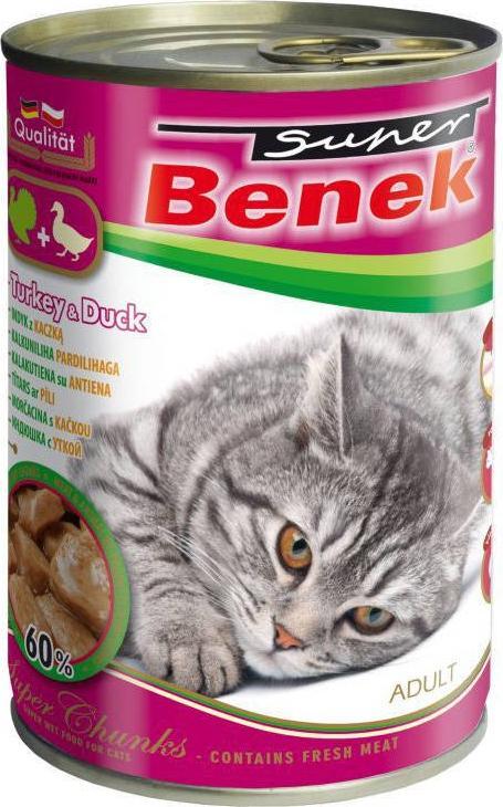 Super Benek Super BENEK CHUNKS Indyk z Kaczką 415g Puszka - Mokra Karma Dla Kota 60% Mięsa 1