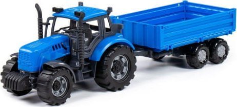 Polesie Polesie 91253 Traktor "Progres" inercyjny z przyczepą burtową niebieski w pudełku 1