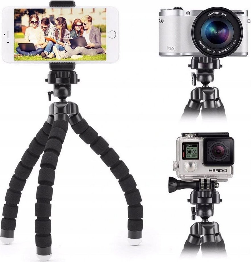 Hurt-net ELASTYCZNY STATYW GIĘTKI UCHWYT NA TELEFON APARAT TRIPOD SELFIE 1