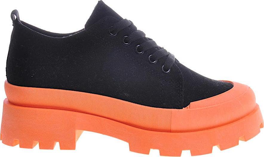 Czarno pomarańczowe trampki creepersy na platformie /F9-3 11324 T597/ 38 1