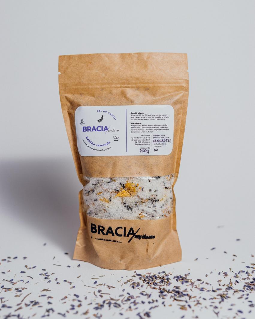Bracia Mydlarze Rześka lawenda, sól do kąpieli, 250g 1