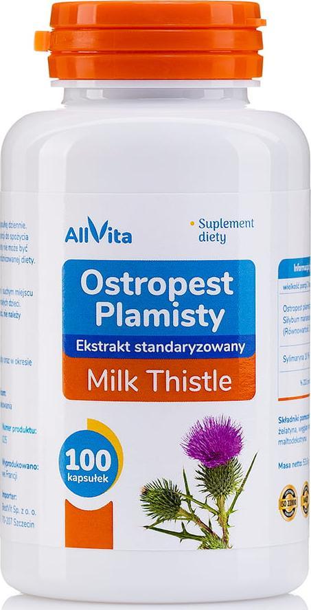 AllVita Ostropest Plamisty Ekstrakt 4:1 100kaps Allvita 1