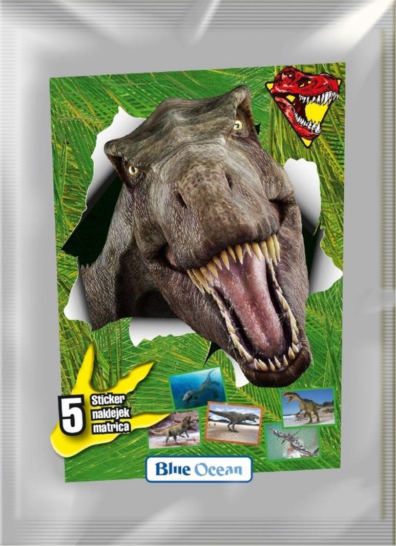 Blue Ocean NAJSŁYNNIEJSZE DINOZAURY SASZETKA Z NAKLEJKAMI 1 SZTUKA MIX 1