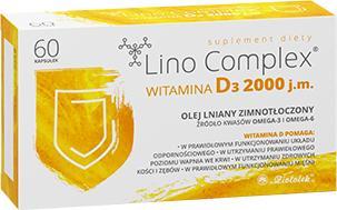 PRZEDSIĘBIORSTWO FARMACEUTYCZNE "ZIOŁOLE Ziołolek Lino Complex Witamina D3 2000 J.M., sumplement diety 60 kapsułek 1