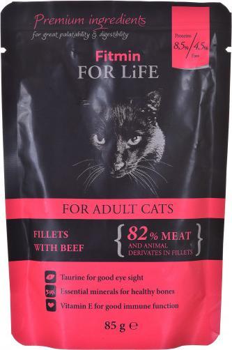 Fitmin  FITMIN For Life Cat Pouch Adult Beef - mokra karma dla dorosłego kota - 85g 1