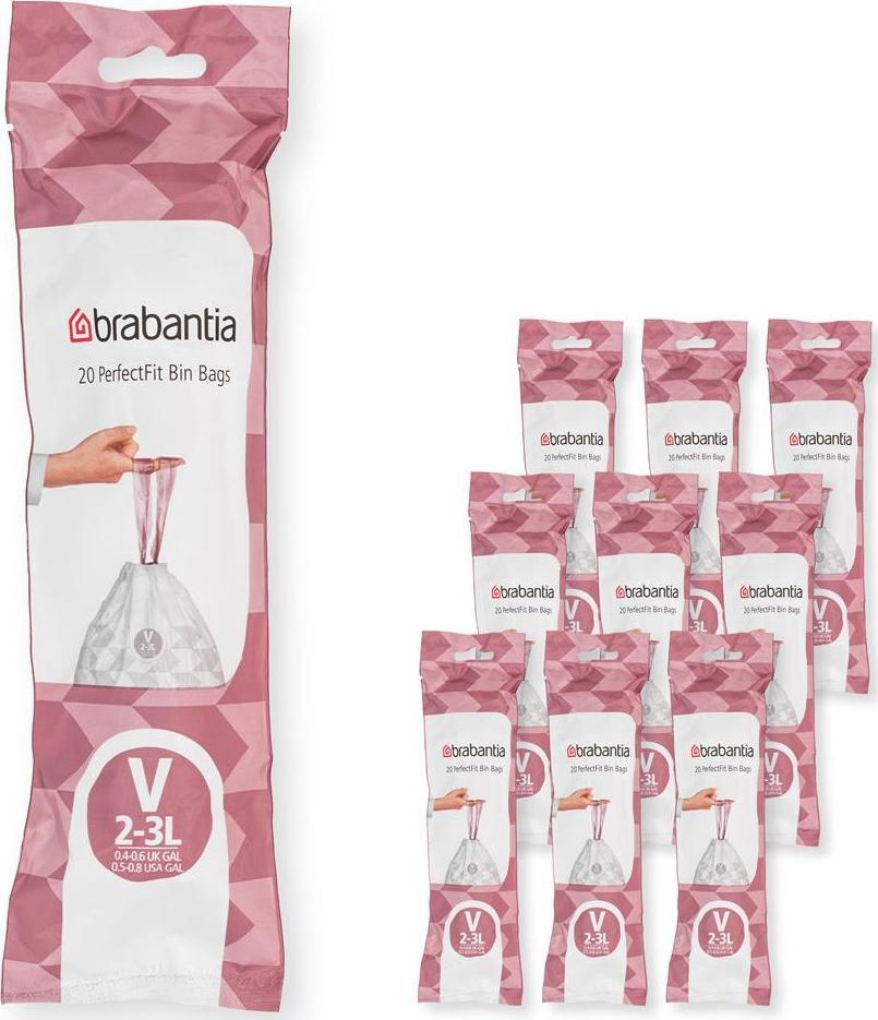 Brabantia Worki na śmieci PerfectFit rozmiar V 2-3L 200szt 10x20 137686 1