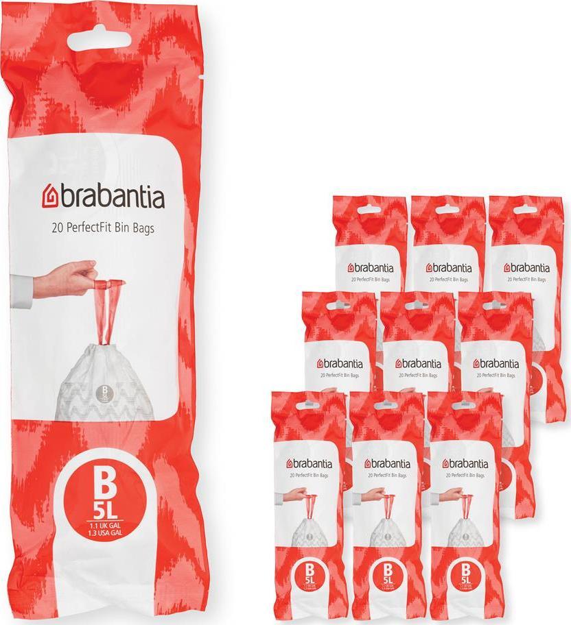Brabantia Worki na śmieci PerfectFit rozmiar B 5L 200szt 10x20 100314 1