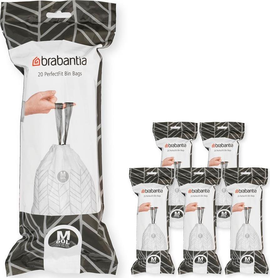 Brabantia Worki na śmieci PerfectFit rozmiar M 60L 120szt 6x20 138867 1