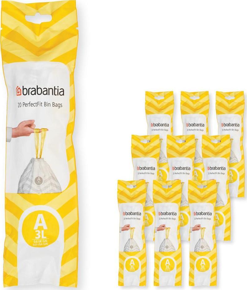 Brabantia Worki na śmieci PerfectFit rozmiar A 3L 200szt 10x20 137648 1