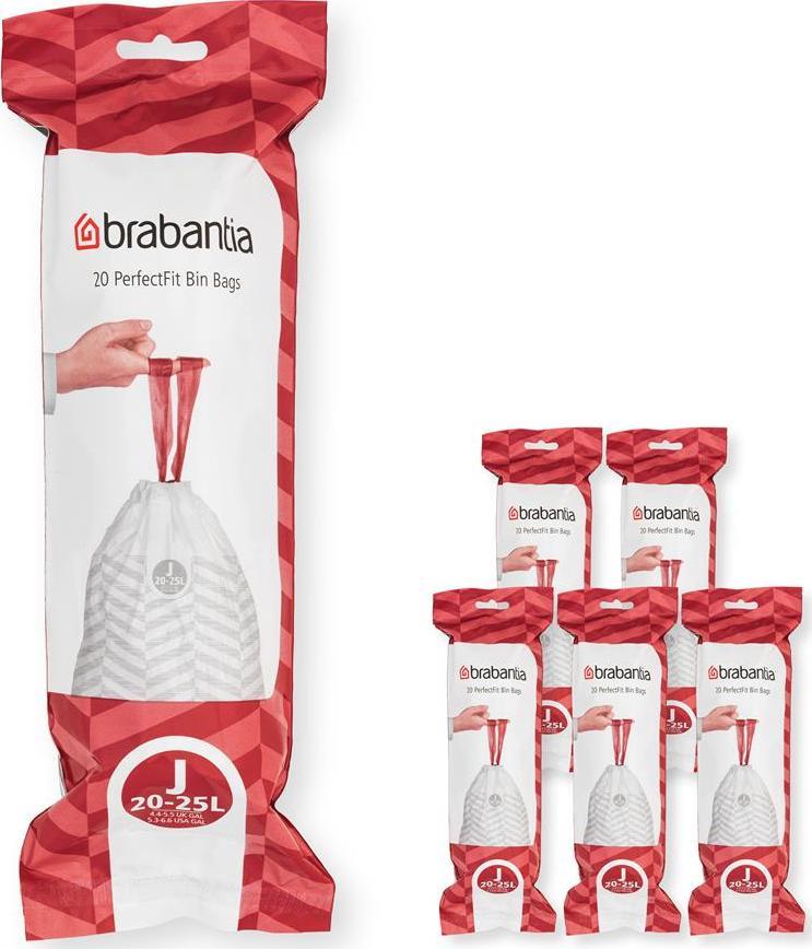 Brabantia Worki na śmieci PerfectFit rozmiar J 20-25L 120szt 6x20 138362 1