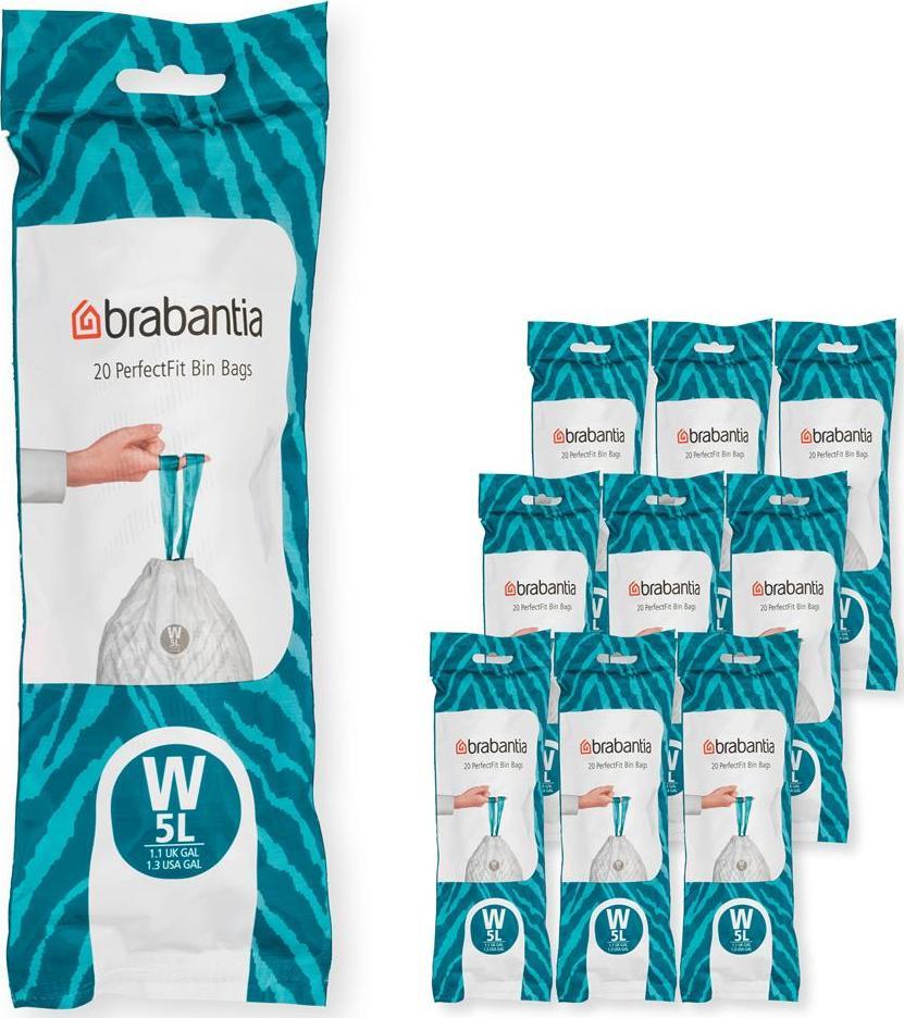 Brabantia Worki na śmieci PerfectFit rozmiar W 5L 200szt 10x20 137884 1