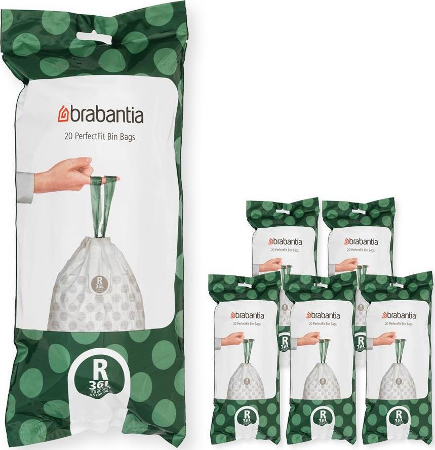 Brabantia Worki na śmieci PerfectFit rozmiar R 36L 120szt 6x20 138584 1