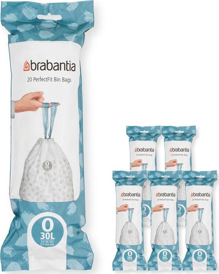 Brabantia Worki na śmieci PerfectFit rozmiar O 30L 120szt 6x20 138485 1