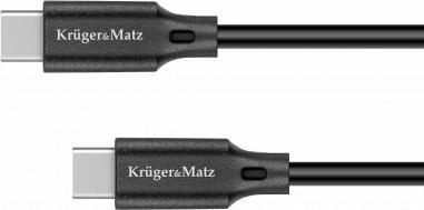 Kabel USB Kruger&Matz USB-C - USB-C 1 m Czarny (LEC-KM1260) 1