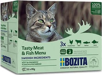 Bozita BOZITA Multibox Mięsne i rybne kawałki w sosie MIX SMAKÓW - saszetki dla kota - 12x85g 1