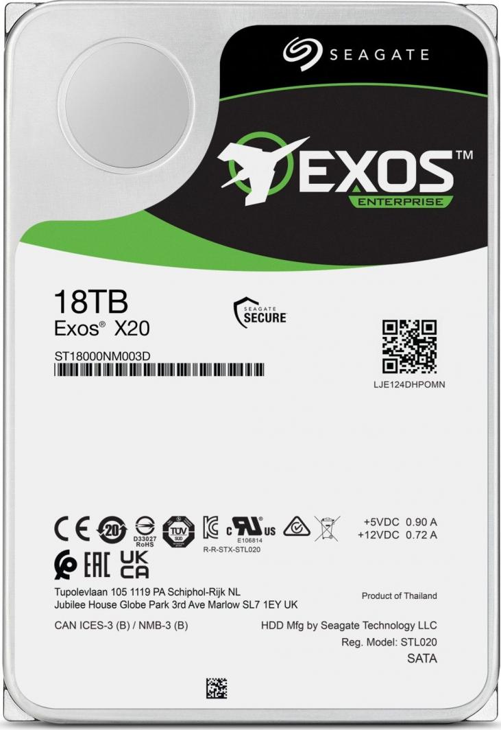 Seagate Exos X20 18TB 3.5'' SATA III (6 Gb/s) (ST18000NM003D