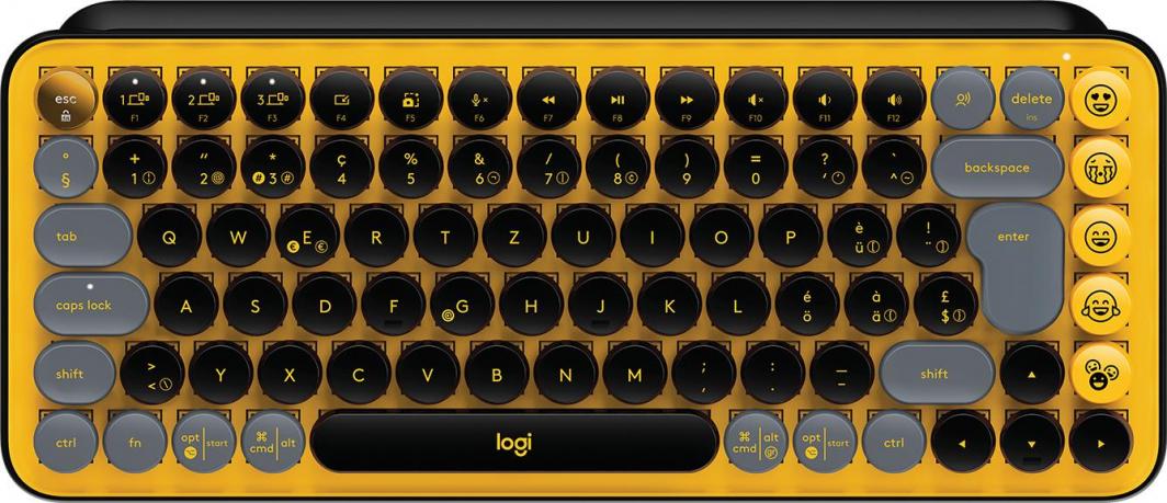 Klawiatura Logitech POP Keys Bezprzewodowa Czarno-żółta BE (920-010820) 1