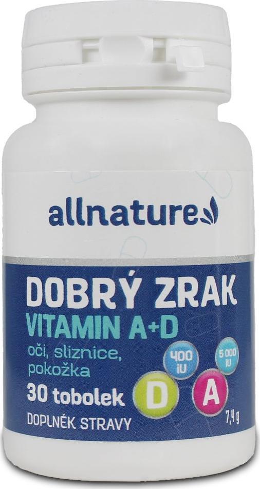 Allnature Witamina A + D3 na dobry wzrok, zdrowe oczy 1