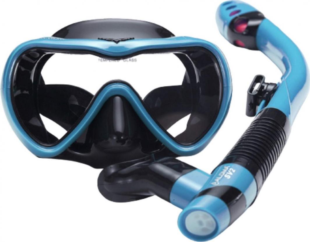 Aloma Zestaw do nurkowania i snorkelingu WT-3 składający się z maski i rurki, z pojedynczą soczewką, niebieski 1