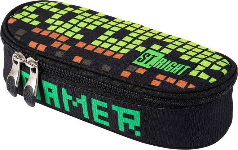 Piórnik St. Majewski Piórnik saszetka usztywniona z wewnętrzną klapką ST.RIGHT PC-01 Pixel gamer 1