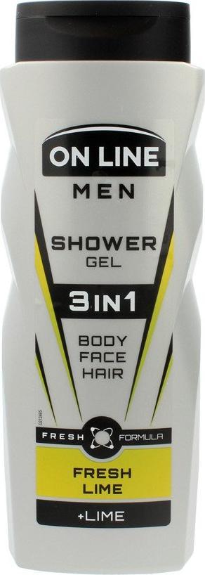 On Line On Line Men Żel pod prysznic 3in1 Fresh Lime dla mężczyzn 400ml 1
