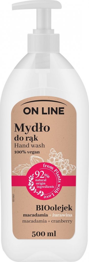 On Line On Line From Plants With Love Mydło do rąk w płynie Macadamia i Żurawina 500ml 1