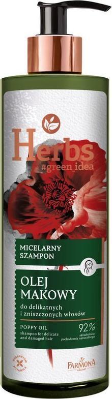 Farmona Farmona Herbs Micelarny Szampon do włosów delikatnych i zniszczonych - Olej Makowy 400ml 1