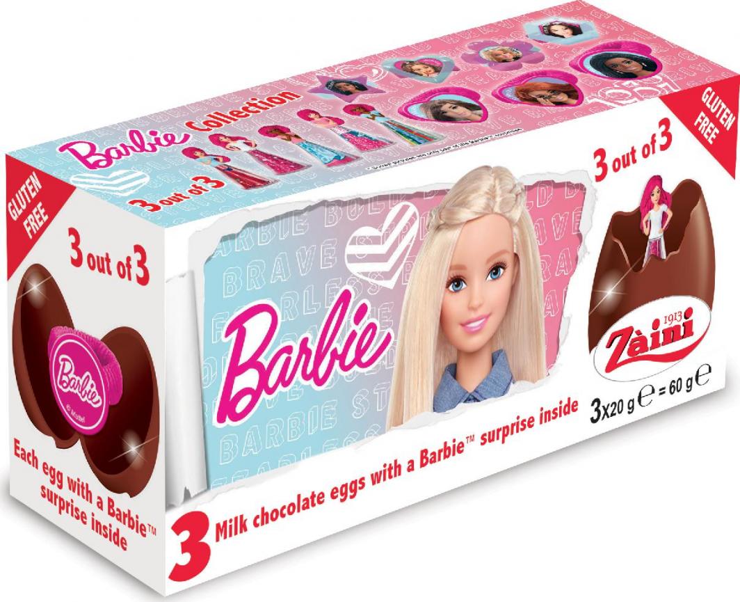Luigi Zaini CZEKOLADOWE JAJKO NIESPODZIANKA 3PAK 60G BARBIE 1