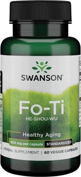 Swanson Fo-Ti (He-Shou-Wu) ekstrakt standaryzowany - Rdest Wielokwiatowy 500 mg (60 kaps.) Swanson 1