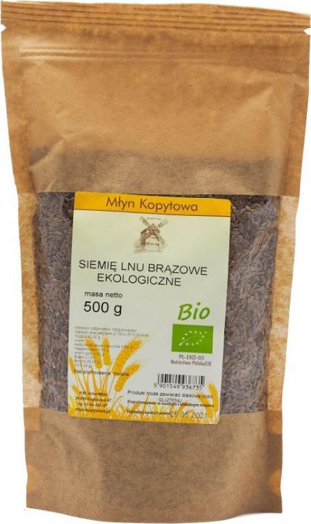 Młyn Kopytowa Siemię Lniane Brązowe Ekologiczne 500g MŁYN KOPYTOWA 1