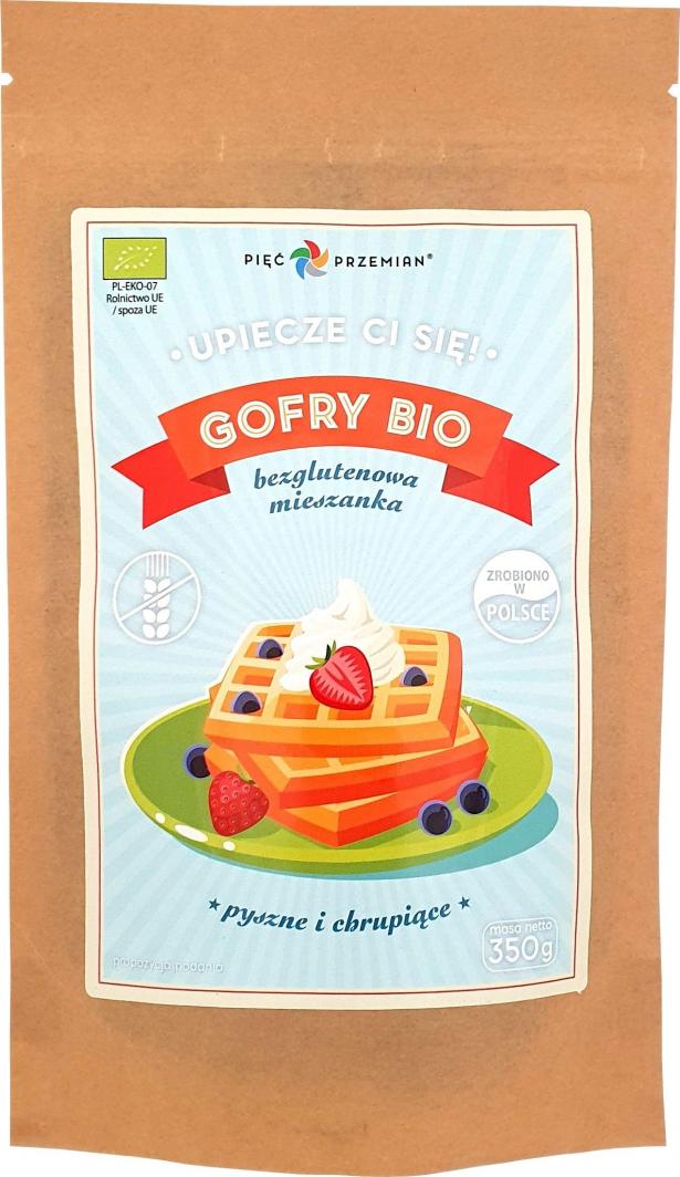 PIĘĆ PRZEMIAN Mieszanka na gofry bezglutenowe BIO 350 g - Pięć Przemian 1