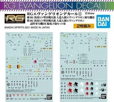 Figurka Kalkomanie do modelu RG Evangelion Unit 1 z Neon Genesis Evangelion 1