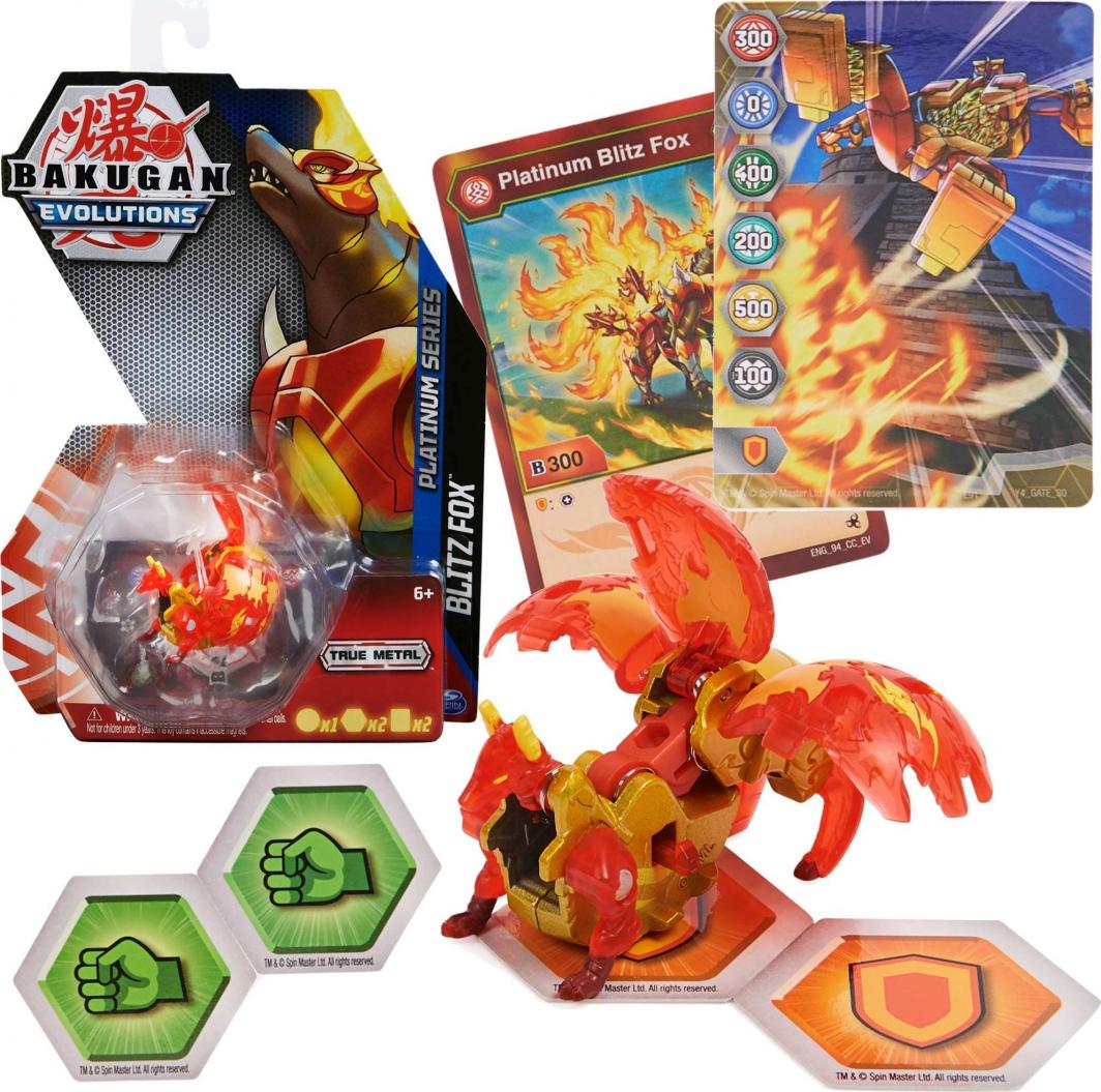 Figurka Spin Master Bakugan Evolutions Platinum Series figurka Blitz Fox + karty 1