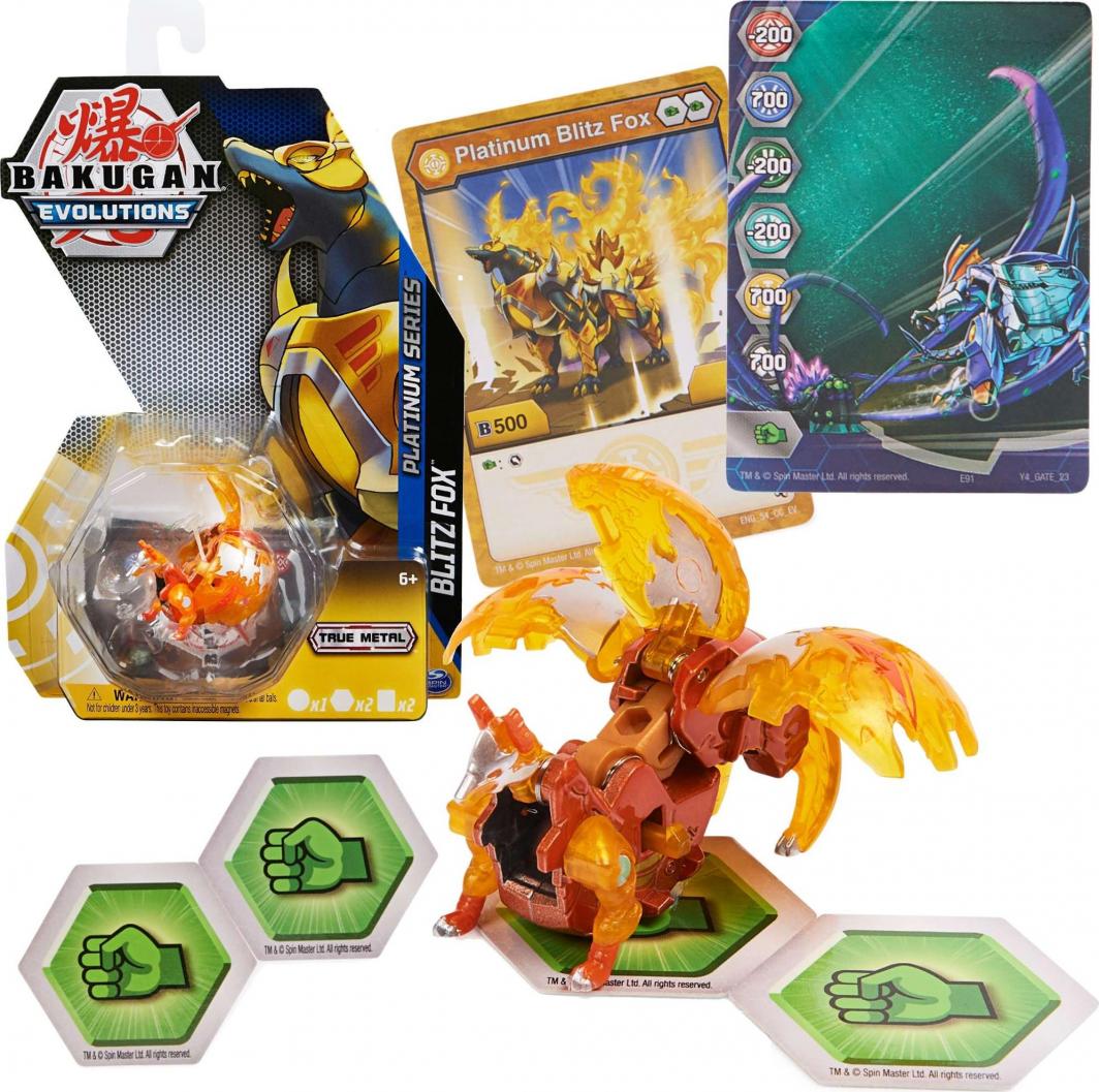 Figurka Spin Master Bakugan Evolutions Platinum Series figurka Blitz Fox + karty 1