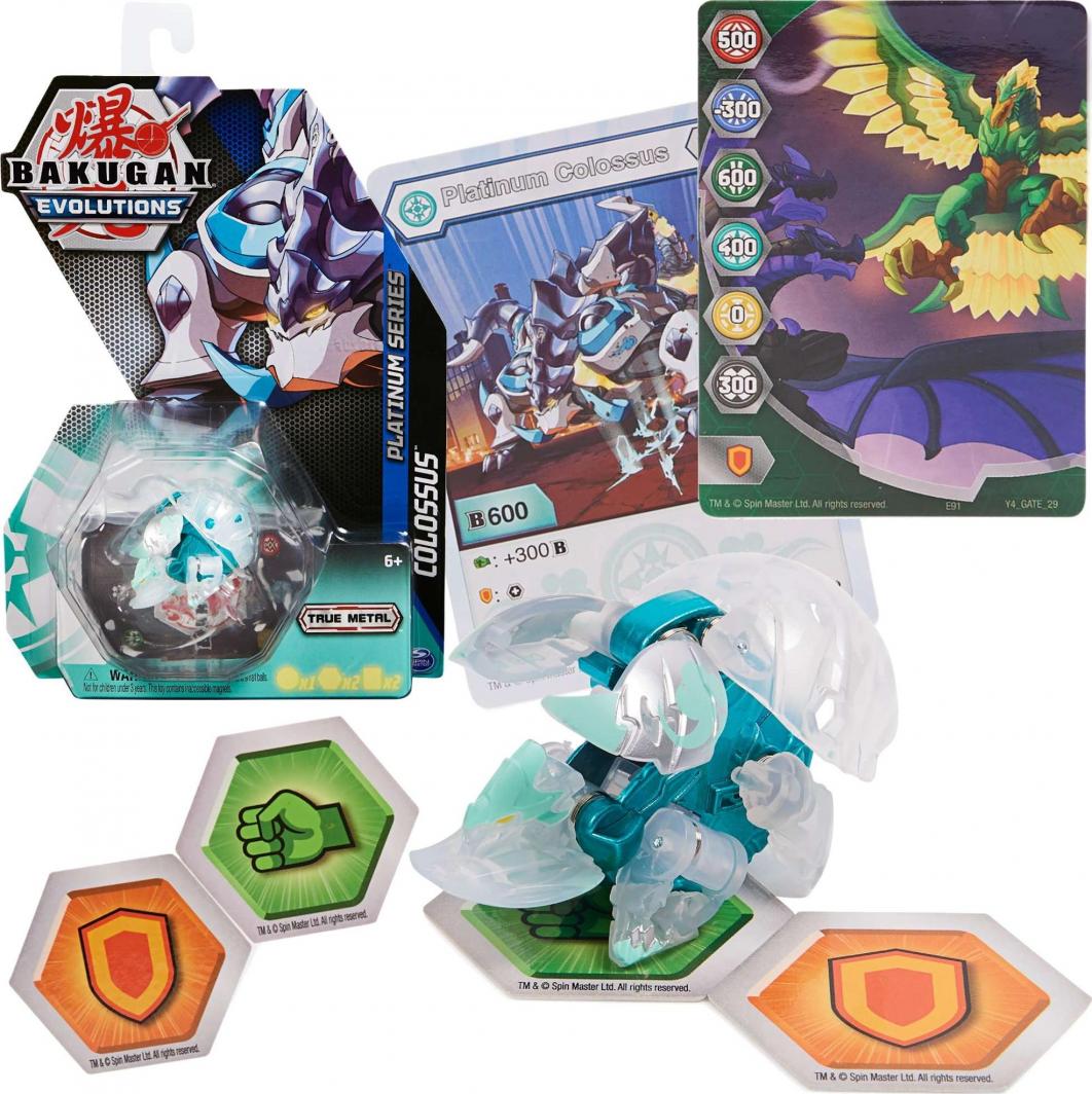 Figurka Spin Master Bakugan Evolutions Platinum Series figurka Colossus + karty 1