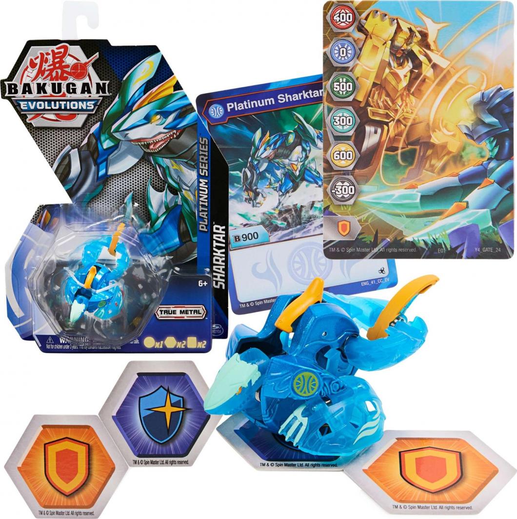 Figurka Spin Master Bakugan Evolutions Platinum Series figurka Sharktar + karty 1
