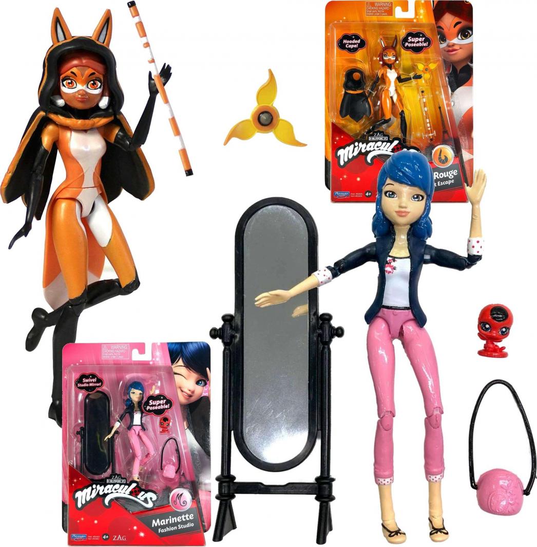 Playmates Toys Miraculous Biedronka Figurki Marinette + Ruda Kitka i akcesoria 1