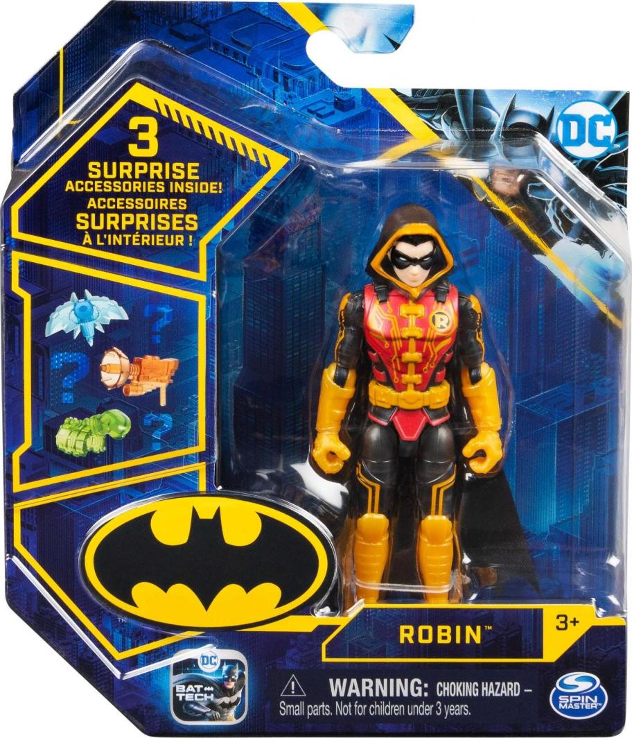 Figurka Spin Master Batman Robin ruchoma figurka akcji 10 cm + 3 akcesoria niespodzianki 1