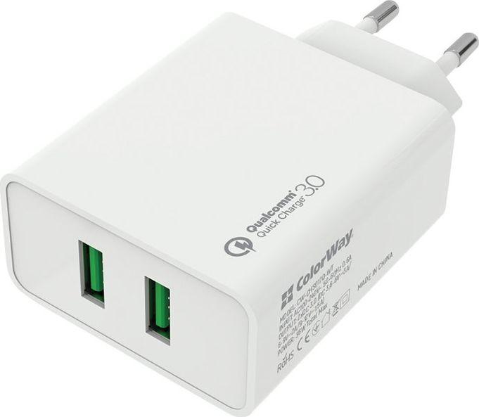 Ładowarka ColorWay 2x USB-A 3 A (CW-CHS017Q-WT) 1