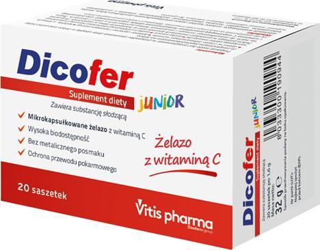 Vitis Pharma Vitis Dicofer Junior, suplement diety 20 saszetek 1