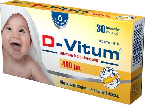 Oleofarm Sp. z o.o. Oleofarm D-VITUM witamina D, dla niemowląt - 30 kaps. 1