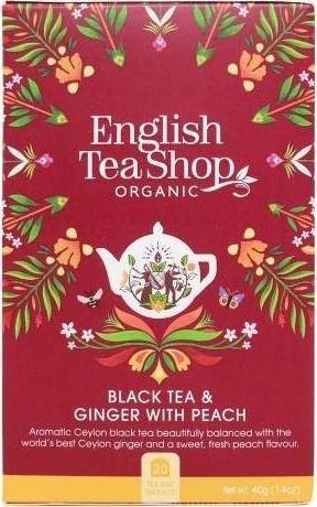 English Tea Shop Herbata czarna z imbirem i brzoskwinią ( 20X2) BIO 40g 1