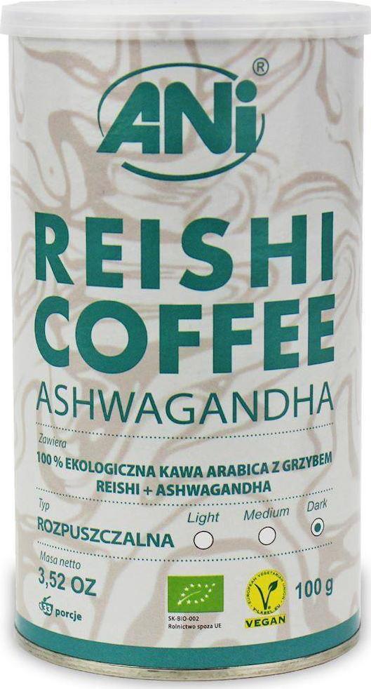 ANI (kawy) KAWA ROZPUSZCZALNA ARABICA Z GRZYBEM REISHI I ASHWAGANDHĄ BIO 100 g - ANI 1