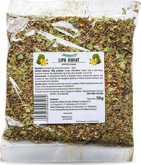 Krakowskie Zakłady Zielarskie Herbapol Herbapol Kwiat Lipy, herbatka ziołowa 50 g 1