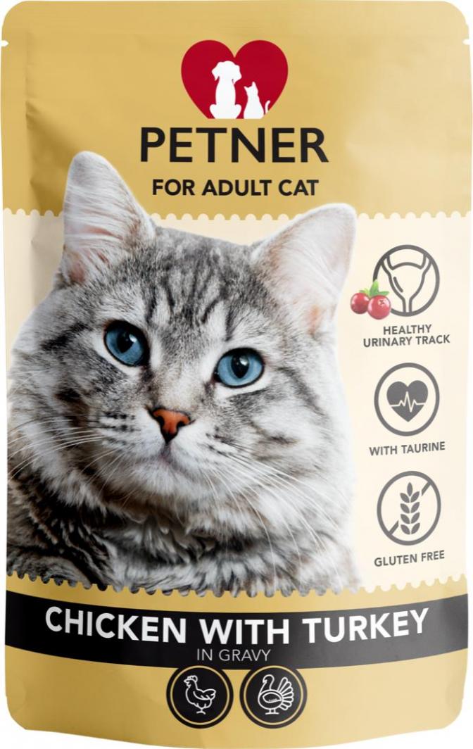 Petner Petner Karma Mokra Z Kurczakiem Z Indykiem I Żurawiną 85 G Dla Kota 1