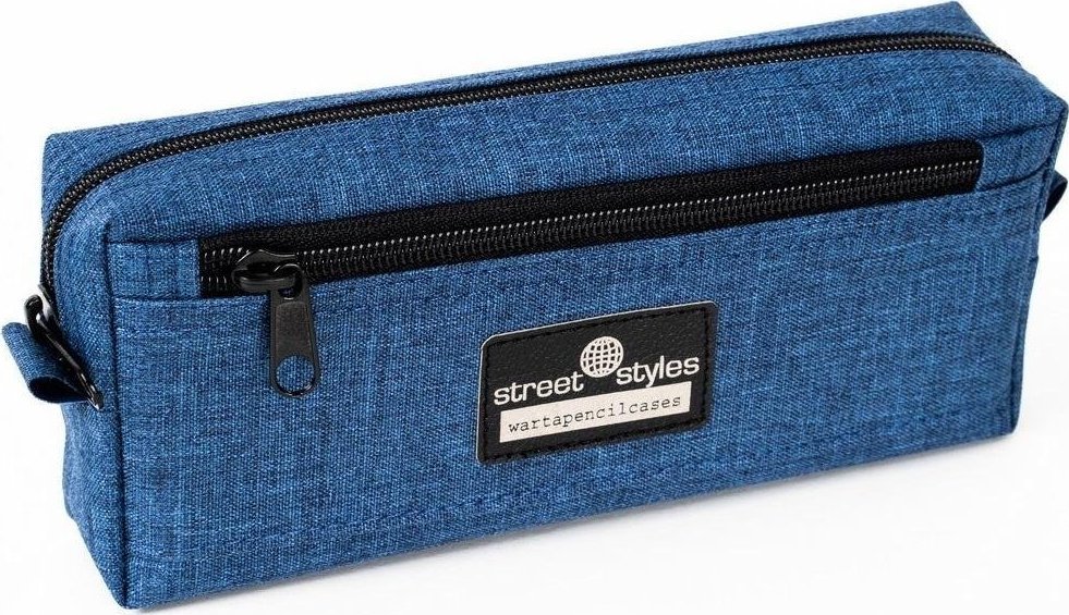 Piórnik FANDY Piórnik etui z 2 zamkami błyskawicznymi Denim 2 1